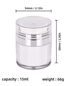 1pc White Acrylic Vacuum Cream Bottle With Dispenser Pump, Available In 15ml, 30ml, 50ml, 100ml - White - View 14