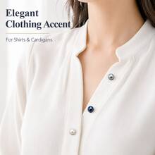 10pcs Mixed Color Women's Shirt Pearl Brooch Buttons, Shirt Pins, Invisible Buttons, Suitable For Girls' And Women's Clothing, Cardigans, Dresses (Cardboard Not Included) - Multicolor - View 6