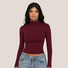 Moderna & Slim Women T-Shirts - 酒紅色 - 查看 6