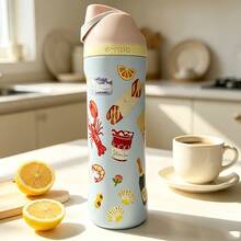 Owala 32oz/24oz Fruit Cup Highly Attractive Stainless Steel Insulated Tumbler Outdoor Portable Pop-Up Water Bottle Stainless Steel Insulated Tumbler Portable Sports Water Bottle With Straw Suitable For Sports, Travel And School Sports Activities Water Bottle. , Good Sealing, Portable, Flip Lid Design, Perfect For Holding Cold And Hot Drinks, Coffee And Frozen Beverages - Multicolor - View 7