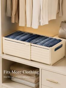 1pc Expandable Pull-Out Wardrobe Storage Box, Adjustable Large Capacity Clothing Organizer, Stackable Closet Drawer Storage Basket, Suitable For Shirts, Pants, Sweaters, Underwear, Bedroom, Dorm, Home Storage, Space-Saving - View 6