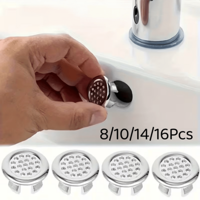 8/10/14/16Pcs Plastic Bathroom Kitchen Sink Basin, Wash Basin Overflow Ring, Column Basin Decorative Ring, Kitchen Sink Accessories