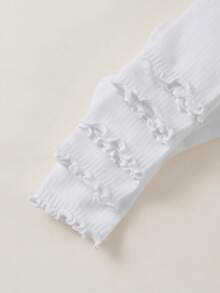 3/5/7/12 Pairs Women White Ruffle Frill Crew Socks, Striped Soft Breathable, Casual Daily For Loafer Mary Jane - White - View 3