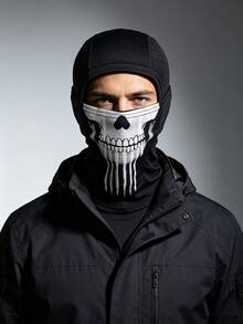 Musion 1/3pcs Gothic Skull Pattern Street Style Balaclava, Elastic Windproof Casual Full Face Scarf, Soft Comfortable Full Face Mask, Windproof Helmet Liner Headwear, Suitable For Motorcycle Riding, Cycling And Racing Sports - Multicolor - View 8