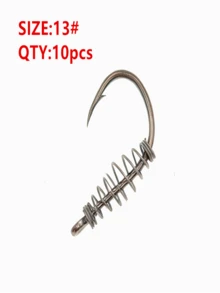 10pcs/Box Silver Spring Ise-Ni Fish Hooks, High Carbon Steel Barbed Single Hooks For Wild Fishing Carp And Grass Carp - Silver - View 11