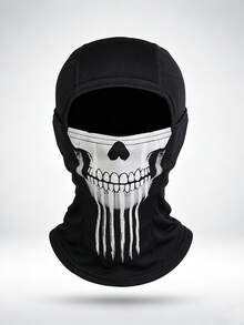 Musion 1/3pcs Gothic Skull Pattern Street Style Balaclava, Elastic Windproof Casual Full Face Scarf, Soft Comfortable Full Face Mask, Windproof Helmet Liner Headwear, Suitable For Motorcycle Riding, Cycling And Racing Sports - Multicolor - View 11