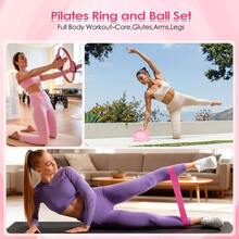 14-Piece Pilates Starter Set For Home Workout, Essential Pilates Equipment Set For Women Beginners, With Mini Yoga Ball, 14-Inch Pilates Ring, Resistance Band And Accessories - Multicolor - View 12