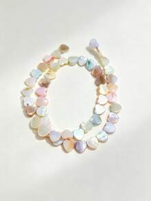 1 Strand Candy Color Sweet Natural Shell Beads Moon Star Heart Shaped Shell Beads Colorful Rice Beads Round Beads DIY Jewelry Making And Decoration Beads For Women Necklace Bracelet Earrings - Candy Colors (Random Assortment) - View 4