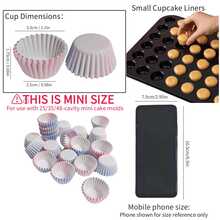 Moldes desechables para minitortas y cupcakes, tazas para hornear pasteles, moldes de uso único para hornear - degradado azul rosa - Ver 4