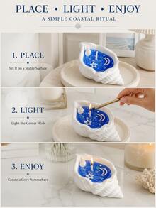 Shell Scented Candle, Ocean Style Decorative Candle, Pearl Star Shell Candle, Colorful Fragrance Candle, Suitable For Bedroom, Living Room, Bathroom Home Decor, Coastal Style Christmas Holiday Birthday Gift - Multi-fragrant - View 8