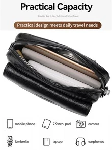 WEIXIER Unisex Crossbody Bag, Shoulder Bag, Coin Purse, Handbag, Multi-Compartment Large Capacity, Detachable Shoulder Strap, Clutch, Wallet, Commuter Bag, Casual Daily Bag, Gift For Friends And Family - Multicolor - View 4