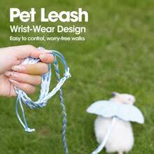 Angel Wing Hamster Harness & Leash 1.4M Dreamy Blue, Anti-Loss Walking Rope For Small Pets, Chinchilla, Rat & Sugar Glider - Blue - View 3