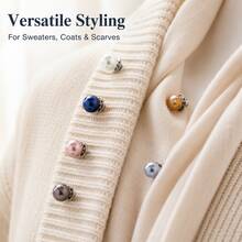 10pcs Mixed Color Women's Shirt Pearl Brooch Buttons, Shirt Pins, Invisible Buttons, Suitable For Girls' And Women's Clothing, Cardigans, Dresses (Cardboard Not Included) - Multicolor - View 7