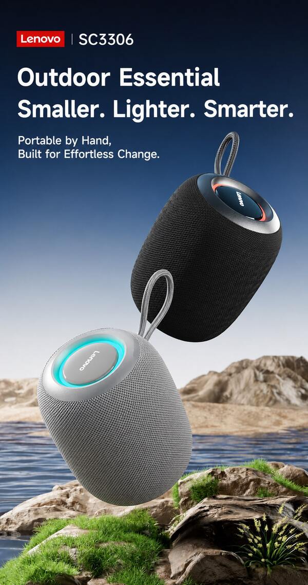 Lenovo SC3306 Wireless Bluetooth Speaker 2026, Portable Outdoor Waterproof Mini Speaker With Long Battery Life And Subwoofer, Suitable For Travel, Camping And Home Use