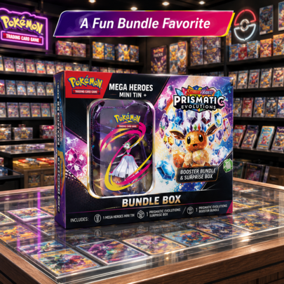 pokemon Pokémon TCG Mega Heroes Gardevoir Mini Tin And Prismatic Evolutions Surprise Box And Booster Bundle 12 Booster Packs For Collecting And Gifts