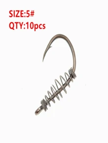 10pcs/Box Silver Spring Ise-Ni Fish Hooks, High Carbon Steel Barbed Single Hooks For Wild Fishing Carp And Grass Carp - Silver - View 7
