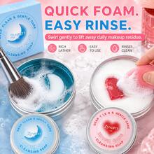 Makeup Brush Cleaning Soap, Gentle Solid Cleanser, Suitable For Makeup Brushes, Makeup Sponge And Powder Puffs, Quick Foaming Portable Brush Care Soap, Heart And Moon Design - Multicolor - View 1