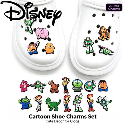 10PCS/20pcs Shoe Charms, Cute Cartoon Buzz / Woody PVC Shoe Accessories, Anime Cartoon Charm, Suitable For Clogs, School Supplies, Office Decor, Halloween, Christmas Exclusive Items, Best Gift For Students, Teachers, Friends, Back To School Season Popular Gift, Sandals; Character Accessories, Suitable For Fans, Can Be Used As Party Favors