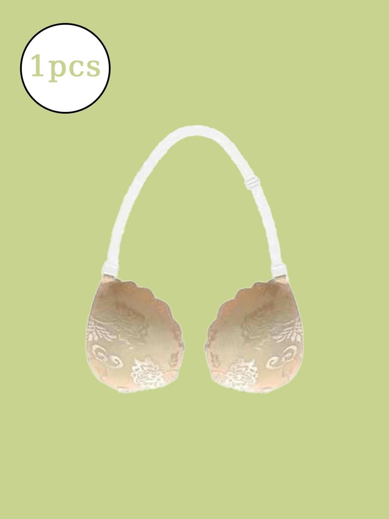 1 Pair Y2K Deep V Push-Up Invisible Self-Adhesive Bra, Exquisite Lace Covered, Stable Lifting Fitted Bra, Transparent Adjustable Straps, Sticky Bra, Strapless Bra - Multicolor - View 1