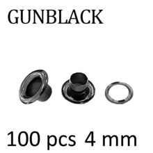 100 Pcs 4mm Metal Eyelets With Washers For DIY Leather Craft, Scrapbooking, Shoes, DIY Accessories, Repairing Shoes, Bags, Belts, Clothing, DIY Garment Decoration, Wallet Embellishment, Punk Gothic Accessories, Square Studs For DIY Handicrafts, Clothing, Gunmetal Black, Silver, Gold - Multicolor - View 7