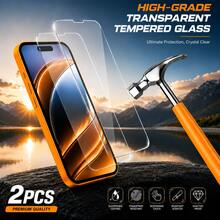 2PCS 9H Tempered Glass Screen Protector For IPhone 17/16 Pro Max/16 Pro/16 Plus/16/15 Pro Max/15 Pro/15 Plus/15/14 Pro Max/14 Pro/14 Plus/14/13 Pro Max/13/12 Pro Max/12/11 Pro Max/11/XR/XS Max/XS, Full Coverage Ultra Clear Glass Shield, HD Crystal Display, Fingerprint Resistant Surface, Scratch Protection Layer, Bubble-Free Easy Installation, Smooth Touch Control, Slim Transparent Design - Clear - View 18