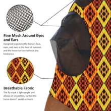 Comfortable Horse Fly Mask With Ears, UV Protection And Sun Protection - Soft And Lightweight - Breathable Horse Mask Suitable For Ponies (M;Cob) - Yellow - View 4