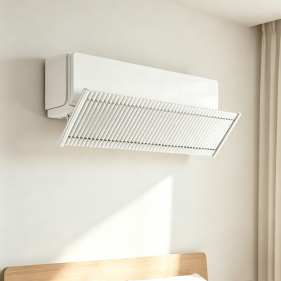 Universal Retractable Air Conditioning Wind Deflector, Metal Grid Adjustable Angle Air Con Baffle