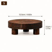 Rustic Round Wooden Display Stand, Natural Wood Pedestal Riser For Home Decor, Candle, Plant, Dessert & Coffee Table Styling - A - View 15