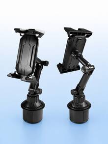 Universal Car Cup Holder Phone & Tablet Mount, Telescopic Rotating Cup Slot Navigation Stand With Spring Tension Clip, Anti-Slip & Anti-Vibration, Compatible With Smartphones, GPS And Tablets Up To 12 Inches, Car Interior Accessory - Cup Holder Bracket - View 10