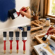 2件/4件組 1英吋、1.5英吋、2英吋、3英吋、4英吋 專業級刷毛油漆刷，紅色手柄，合成刷毛，適用於牆面塗刷、家具、手工藝，可搭配壓克力顏料與油漆使用 - 紅柄油漆刷 - 查看 2