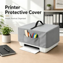 Printer Protective Cover-5 Sizes Available, 2 Colours(Black/Grey), Heavyweight 300D Oxford Fabric, The Bottom Features A Drawstring Design, Front Storage Pocket. Suitable For Printer(Only The Protective Cover) - Black - View 8