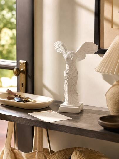1pc Approx. 13cm White Victory Goddess Statue, Classical Headless Sculpture, Matte Stone Texture Decorative Ornament, Suitable For Living Room, Study And Bedroom