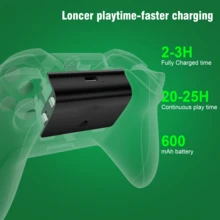 Game Never Stops! Xb-Ox One S/X/Elite Battery Pack - 600mAh Long-Lasting, 2-3 Hours Fast Charging, LED Status Indicator, Perfect Support For Play And Charge, Controller Gaming Power Booster - View 3
