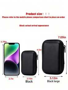 Black Cat Pattern EVA Hard Shell 4.3 Inch Compact Storage Box - Durable Travel Protective Storage Bag, Suitable For Electronic Accessories, Earphones, Hard Drives And Data Cables; Anti-Drop Zipper Pouch, Vacation Essential, Travel Essential, Teacher's Day Gift For Teachers - Multicolor - View 9