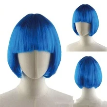 OBOVAY Short Wig With Bangs, Multi-Color Anime Cosplay Wig, Short Straight Synthetic Bob Wig, Blonde Bob Wig With Bangs, Women's Short Blonde Wig, Suitable For Cosplay, Festivals, Anime Conventions, Celebrations, Neon Multi-Color Cosplay - Multiple Styles - View 1