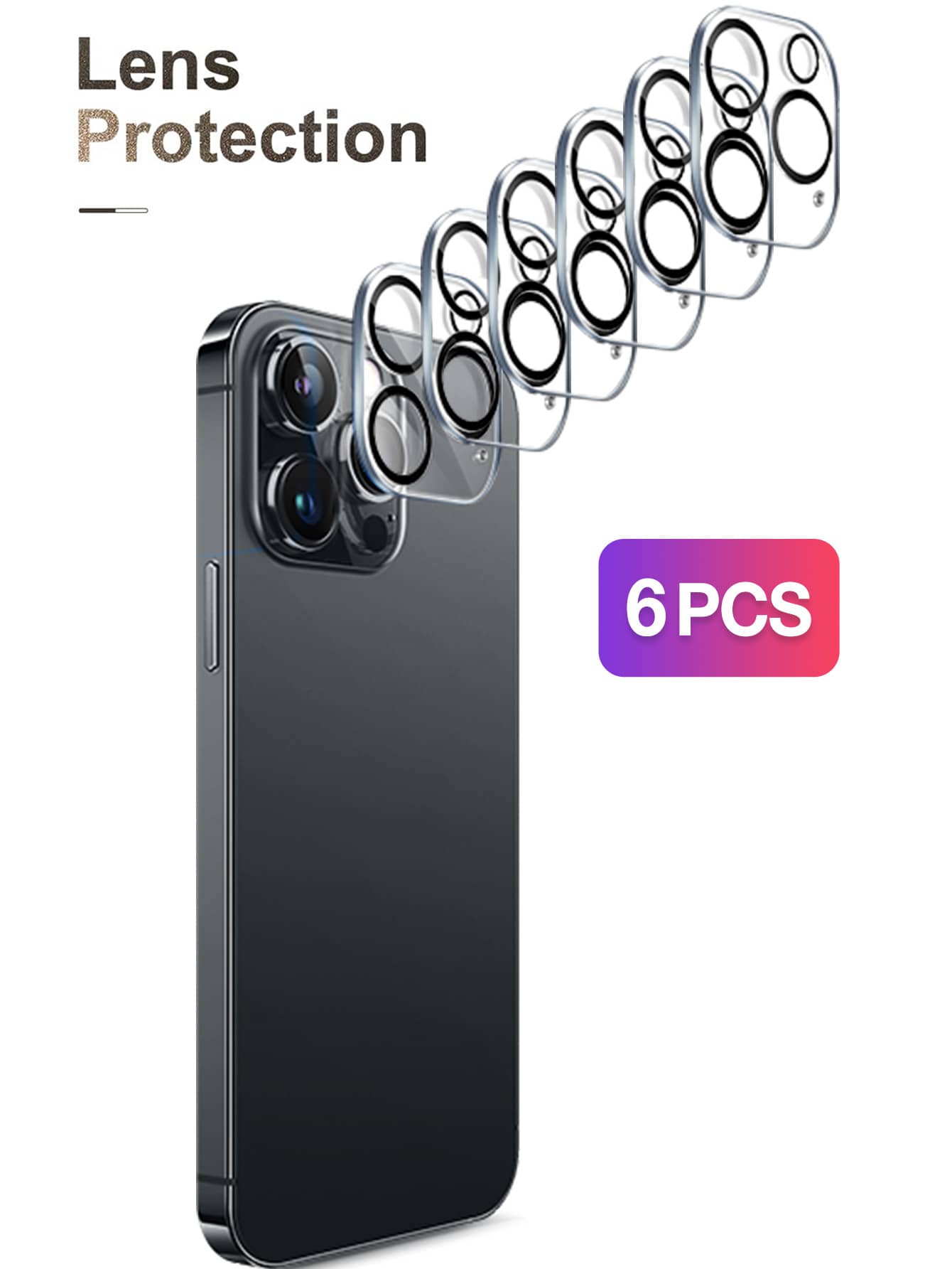 Yezodawee 6片相機鏡頭玻璃保護膜 [多層保護] 相容於 Phone 18 Pro Max 18 Pro Phone 17 Pro Max/17 Pro/17 Air/17, 16 Pro Max/16 Pro/16 Plus/16, 15 Pro Max/15 Pro/15 Plus/15, 14 Pro Max/14 Pro/14 Plus/14, 13 Pro Max/13 Pro/13/13 Mini, 12 Pro Max/12 Mini, 11 Pro Max/11 Pro/11 Pro Max/11 Pro/11 系列，相機鏡頭保護膜，鋼化玻璃蓋，夜間攝影防眩光，3D 立體，相機保護 - 6pcs - 查看 1