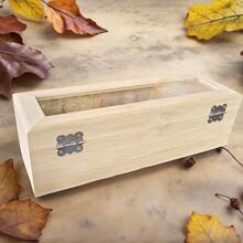 1pc Bamboo Tea Storage Box, 5 Compartments With Acrylic Window Flip Lid Airtight Canister, Tea Bag Organizer, Suitable For 4 Seasons, Chinese Tea Set Accessory - Multicolor - View 4