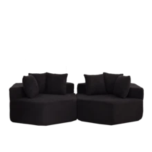 Swivel Chair - Black + Chenille + Foam+Spring + 2 Seat + Modern - View 10