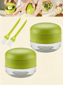 1件手動大蒜壓榨器與研磨器,易清洗多功能廚房工具,適用於大蒜切碎、切片與研磨,便攜手持設計,塑料材質,適合家庭廚房、餐廳與戶外活動 - 彩色 - 查看 2
