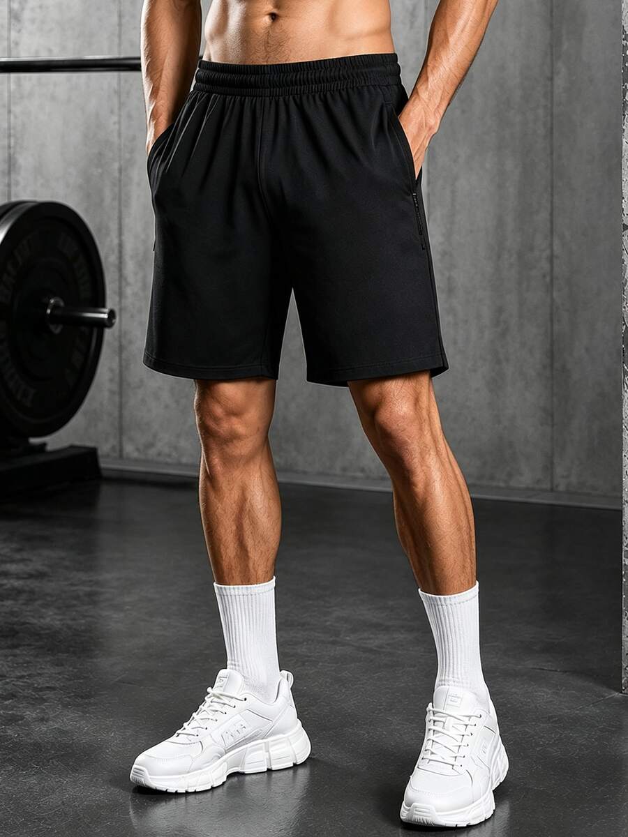 Men's Quick Dry Sport Casual Shorts - Black - View 1