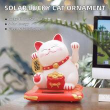 Maneki Neko Mewah Berkibar 2,5 Inci Bertenaga Surya, Mainan Kucing Keberuntungan Plastik untuk Dekorasi Mobil, Hadiah Liburan, Hadiah Ulang Tahun (Baterai Tidak Termasuk) - Satu-Ukuran - View 3