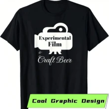 Experital Film & Craft Beer Ie Alcohol Drink College T-Shirt - 黑色 - 查看 1