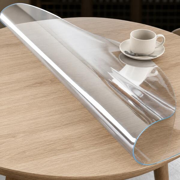 Round Transparent PVC Table Mat, Waterproof Tablecloth Pad, Heat Resistant And Easy To Clean, Suitable For Dining Table, Kitchen And Coffee Table