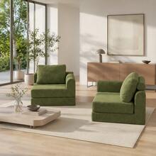 Foldable Convertible Sofa Bed, Multifunctional Armchair Bed With Memory Foam And Back Support – Portable Futon Sofa For Living Room, Bedroom, Or Small Spaces, Green - Olive Green - View 3