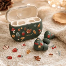 1pc Phone Decorative Sticker - Warm Autumn Mushroom Cartoon Pattern, Suitable For Phone, Camera, Earphone And Cup DIY Decoration Sticker - Rectangle - View 5
