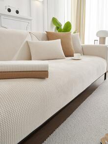 1pc Minimalist Solid Color Waterproof Oil-Resistant Sofa Pad, All-Season Universal, Pet-Friendly Non-Slip Sofa Cover, Washable, Perfect For Home Decor - White - View 7
