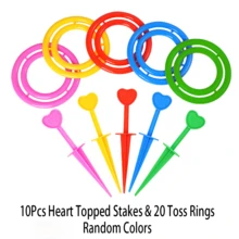 Heart OK 數字環圈套圈遊戲組,戶外投擲環圈玩具,互動式庭院草地海灘派對遊戲道具 - 彩色 - 查看 15