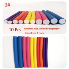 10pcs Heatless Hair Curlers - Soft Foam Overnight Curling Rods For Women And Girls, No Heat Damage, Random Colors, Suitable For All Hair Types (Long/Short), Overnight Styling, Damage-Free Curling Rods, Heatless Curls, Practical Hair Care Tool, Smooth Texture Hair Curlers - Multicolor - View 9