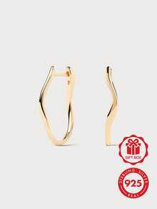 極簡 S925 純銀光滑易夾式設計純色耳環，適合女性日常配戴 - Plain Earrings - 查看 1