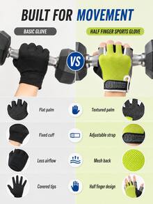 Lightweight, Breathable, And Non-Slip Fitness Gloves Suitable For The Gym, Cycling, And Various Types Of Training; Ultra-Lightweight Design, Unisex. - Multicolor - View 3
